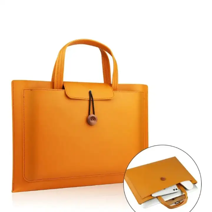 Sac orange pour ordinateur
