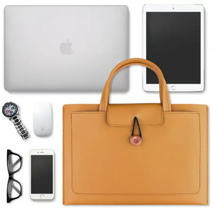 Sac orange pour ordinateur