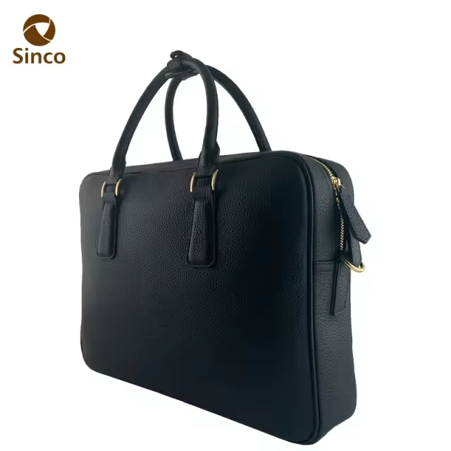 Sac cuir pour ordinateur noir
